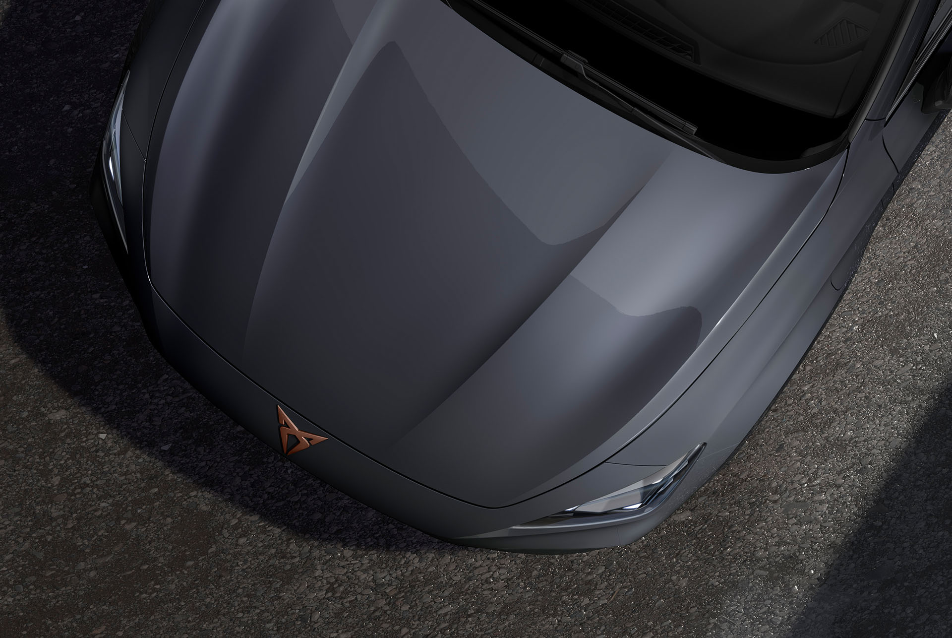 Draufsicht auf den neuen CUPRA Formentor CUV 2024 Graphene Grey.