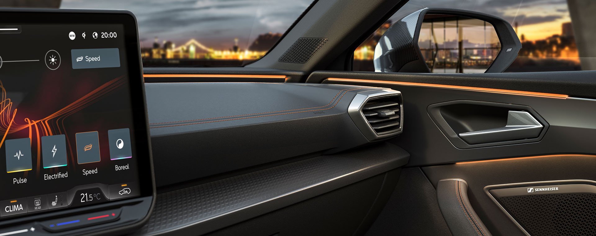 Der neue CUPRA Leon 2024, Innenansicht, Hightech-Funktionen.   