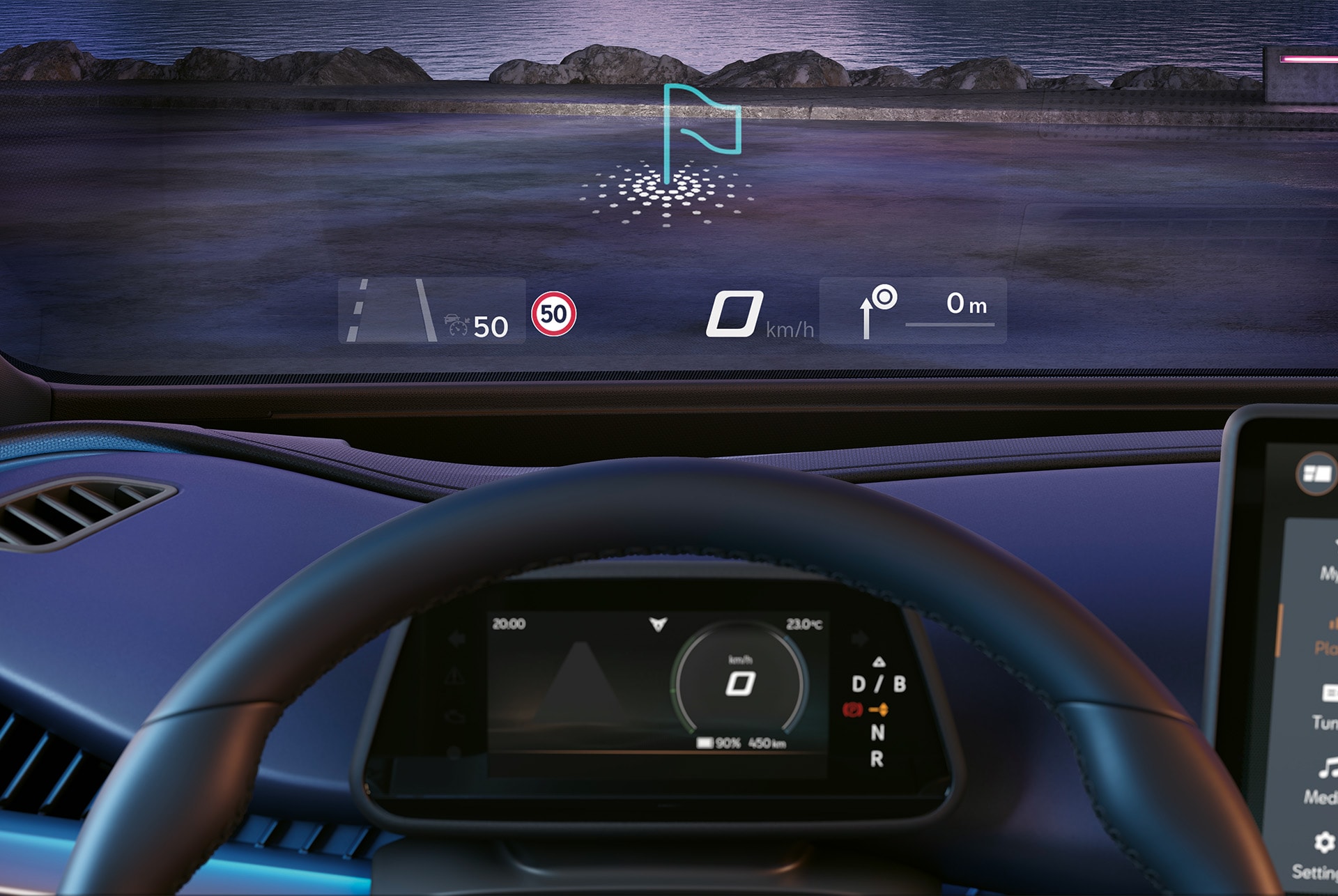 quadro strumenti con realtà aumentata della cupra tavascan 2024
