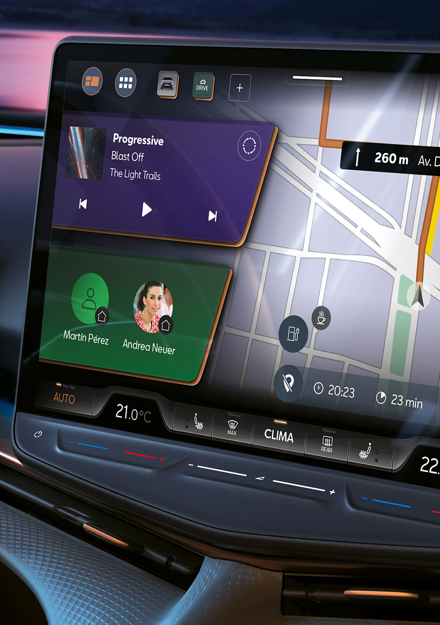 sistema di infotainment con mappa di navigazione della cupra tavascan 2024 