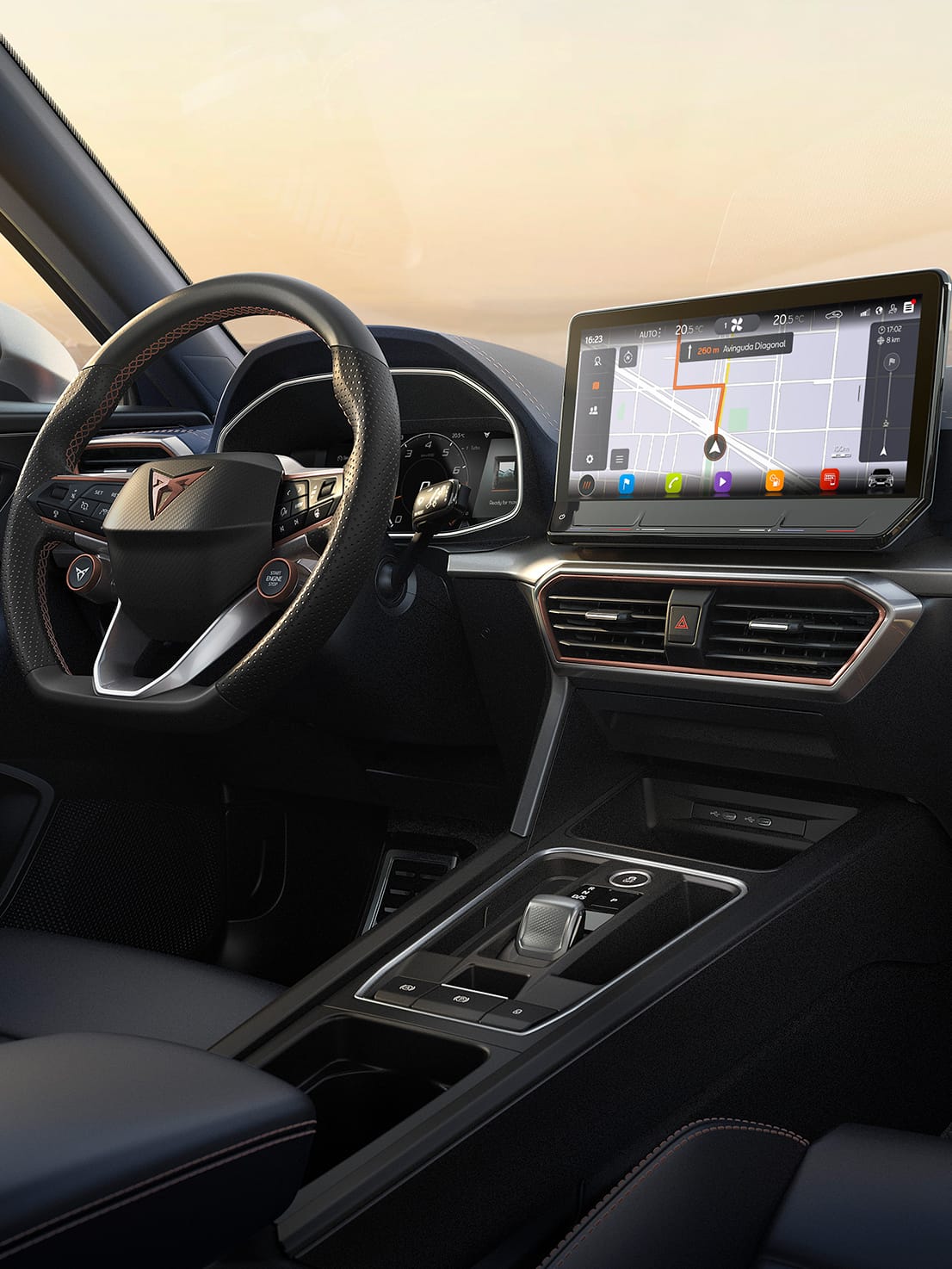 CUPRA CONNECT mit sprachgesteuertem Infotainmentsystem und Live-Verkehrsmeldungen 