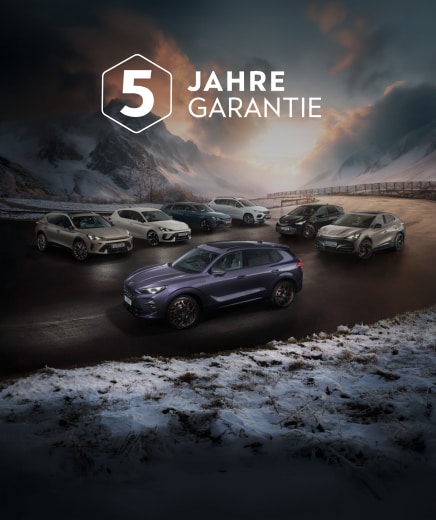 CUPRA Range mit 5 Jahre Garantie Logo 